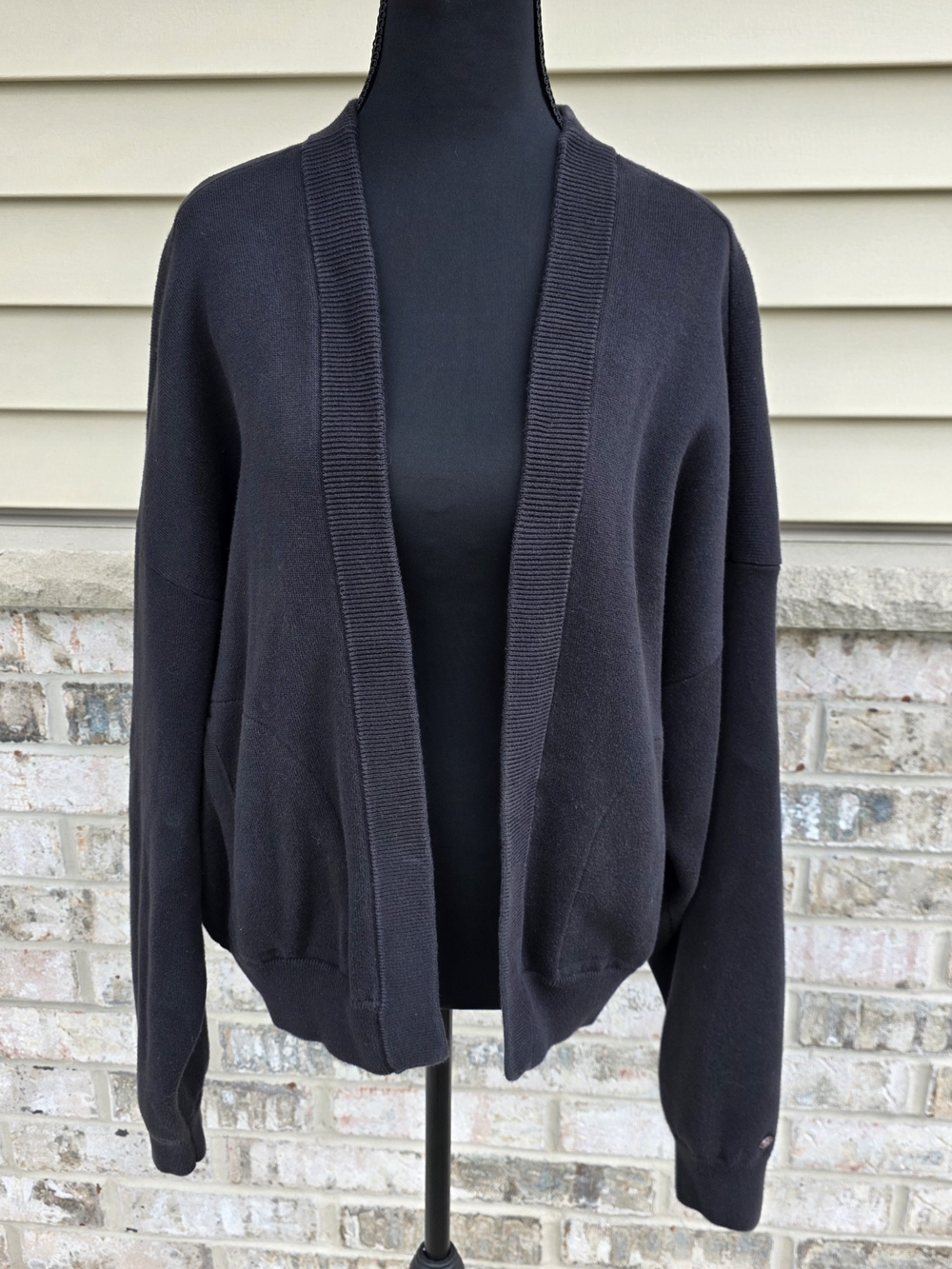 Calia By Carrie Underwood Black Oversized Open Front Cardigan L/XL